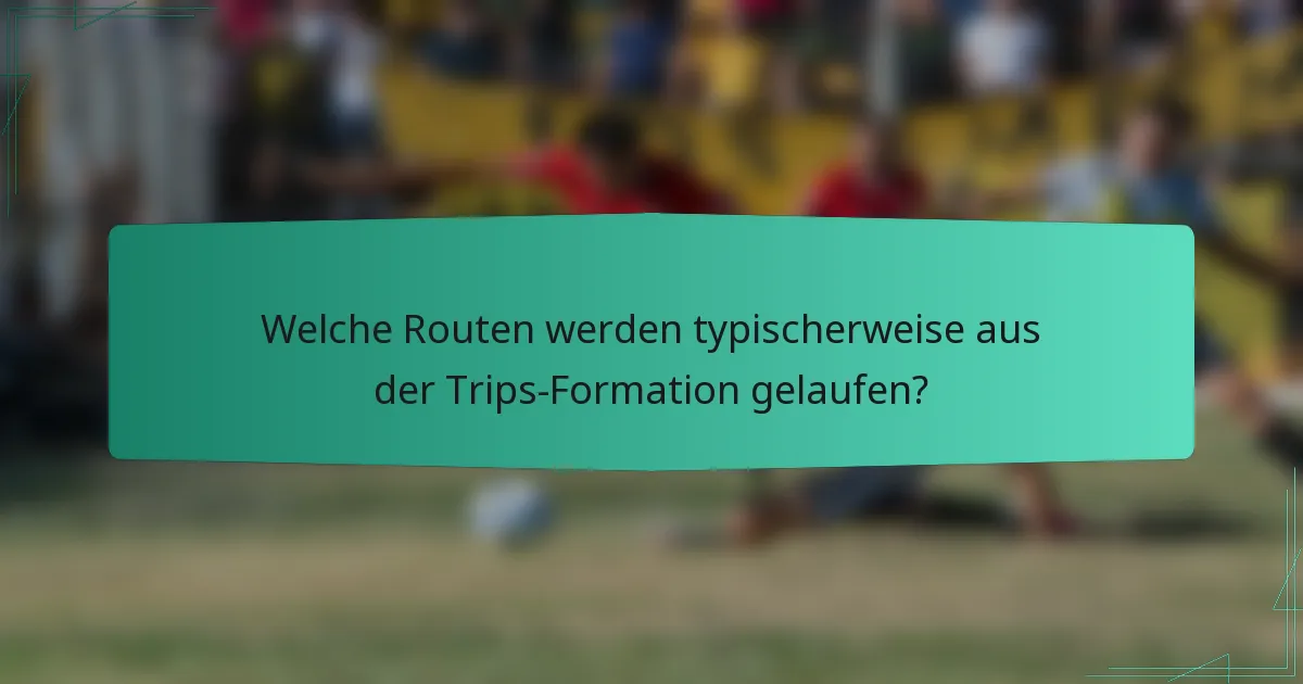 Welche Routen werden typischerweise aus der Trips-Formation gelaufen?