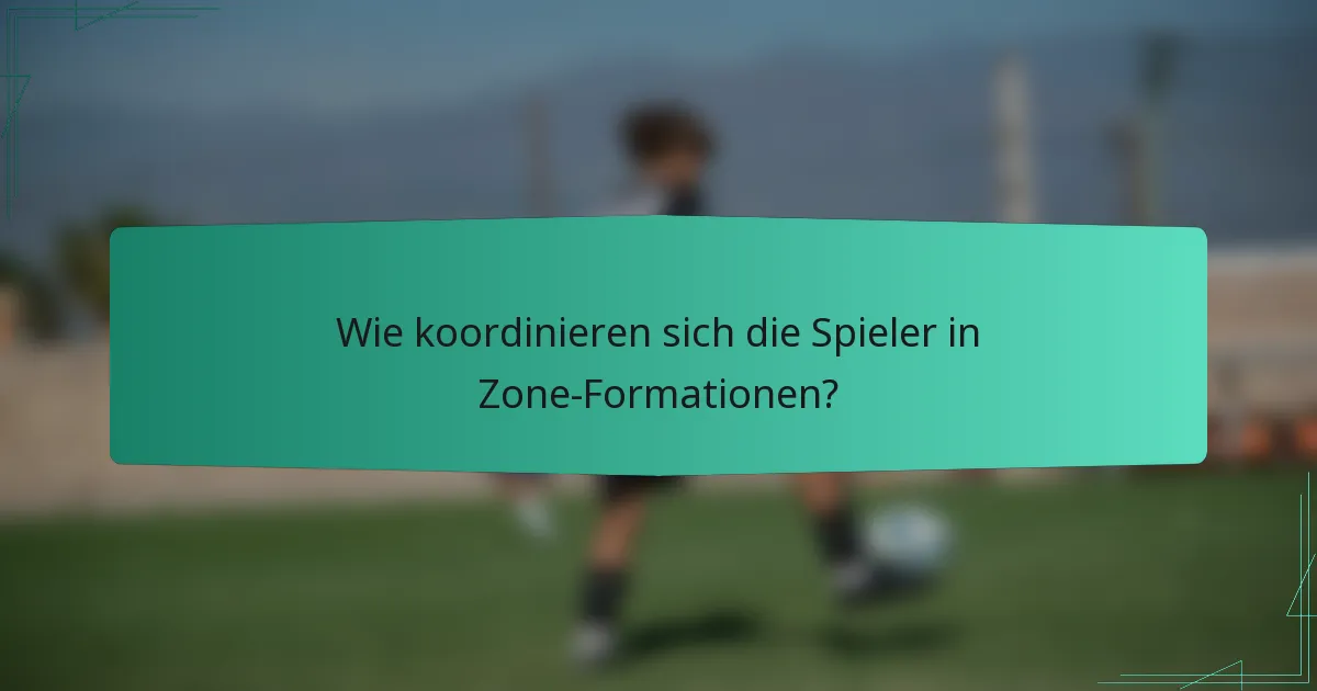 Wie koordinieren sich die Spieler in Zone-Formationen?